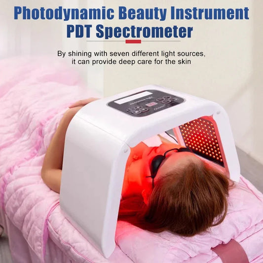 Household Portable Foldable PDT Spectrometer 7 Color LED Light Photon Therapy Device Face & Body Mask Remove Therapy Device