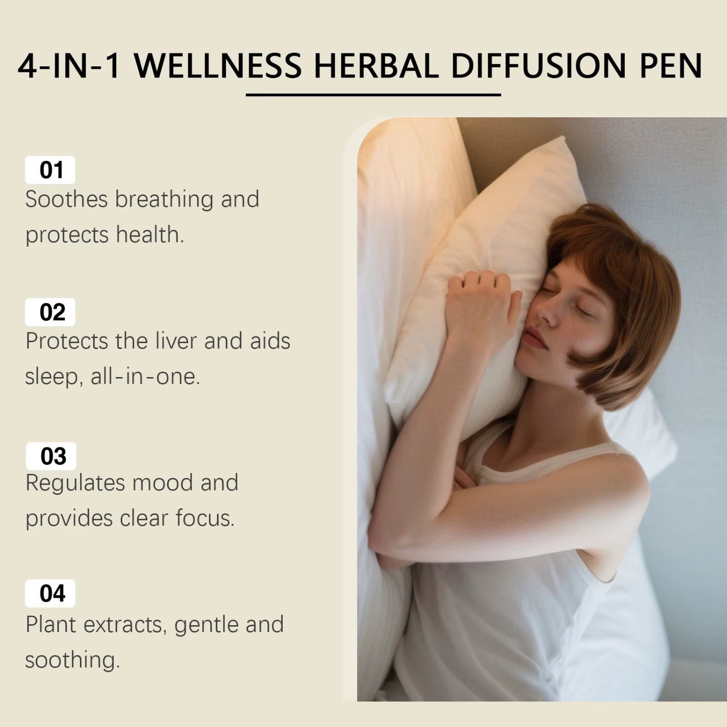 4-In-1 Air Freshening Pen: Relaxing the Senses Clear Breathing Refreshing Invigorating Aromatherapy Diffuser Lung-Cleansing Pen
