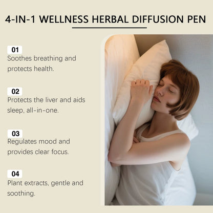 4-In-1 Air Freshening Pen: Relaxing the Senses Clear Breathing Refreshing Invigorating Aromatherapy Diffuser Lung-Cleansing Pen